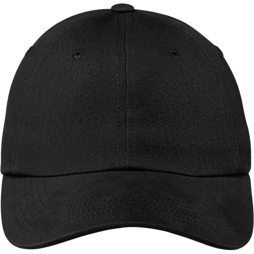 no-logo Port Authority Brushed Twill Cap-Regular-Port Authority-Black-OSFA-Thread Logic