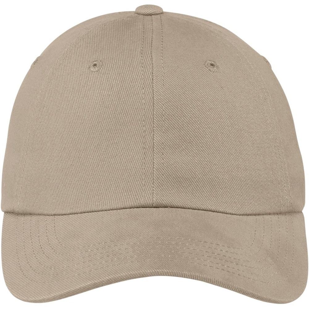 no-logo Port Authority Brushed Twill Cap-Regular-Port Authority-Khaki-OSFA-Thread Logic