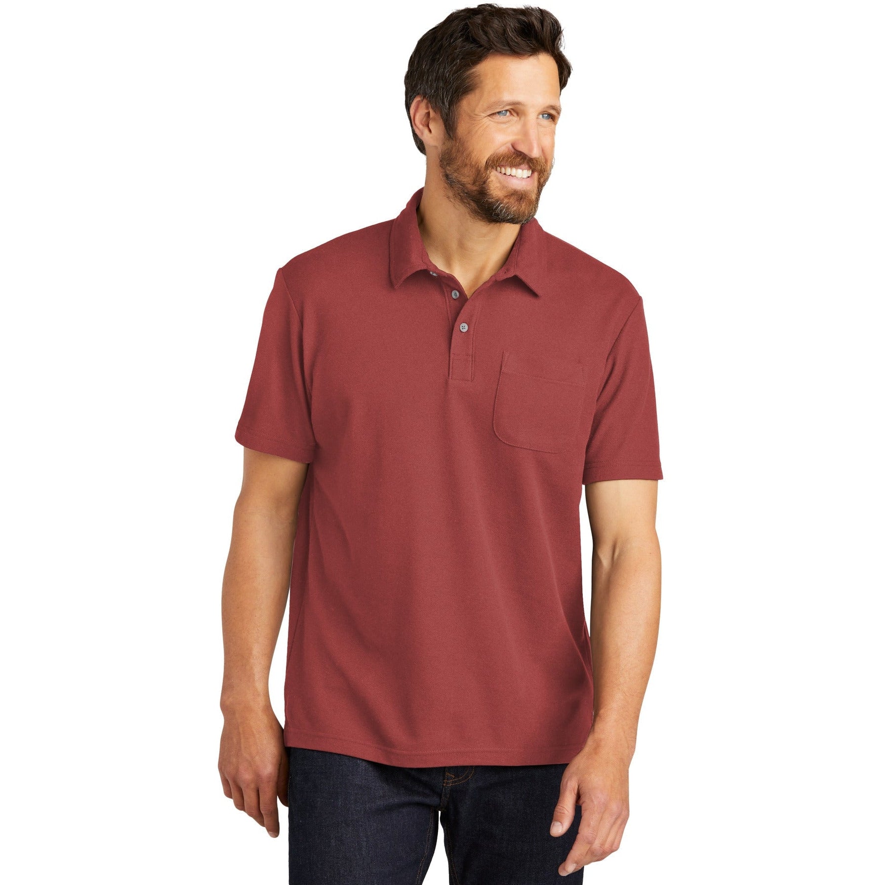 no-logo Port Authority C-Free Cotton Blend Pique Pocket Polo-Apparel-Port Authority-Thread Logic
