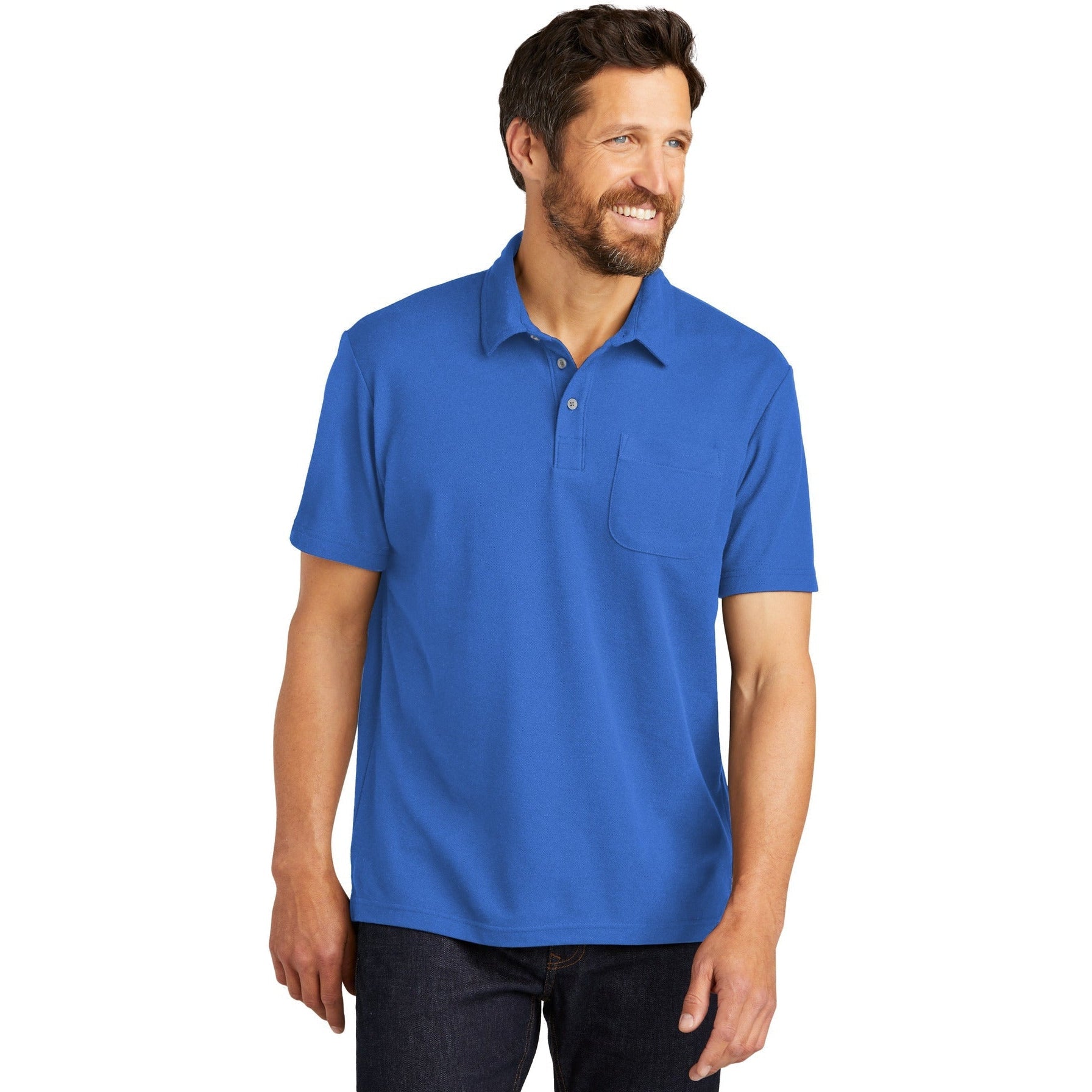 no-logo Port Authority C-Free Cotton Blend Pique Pocket Polo-Apparel-Port Authority-Thread Logic