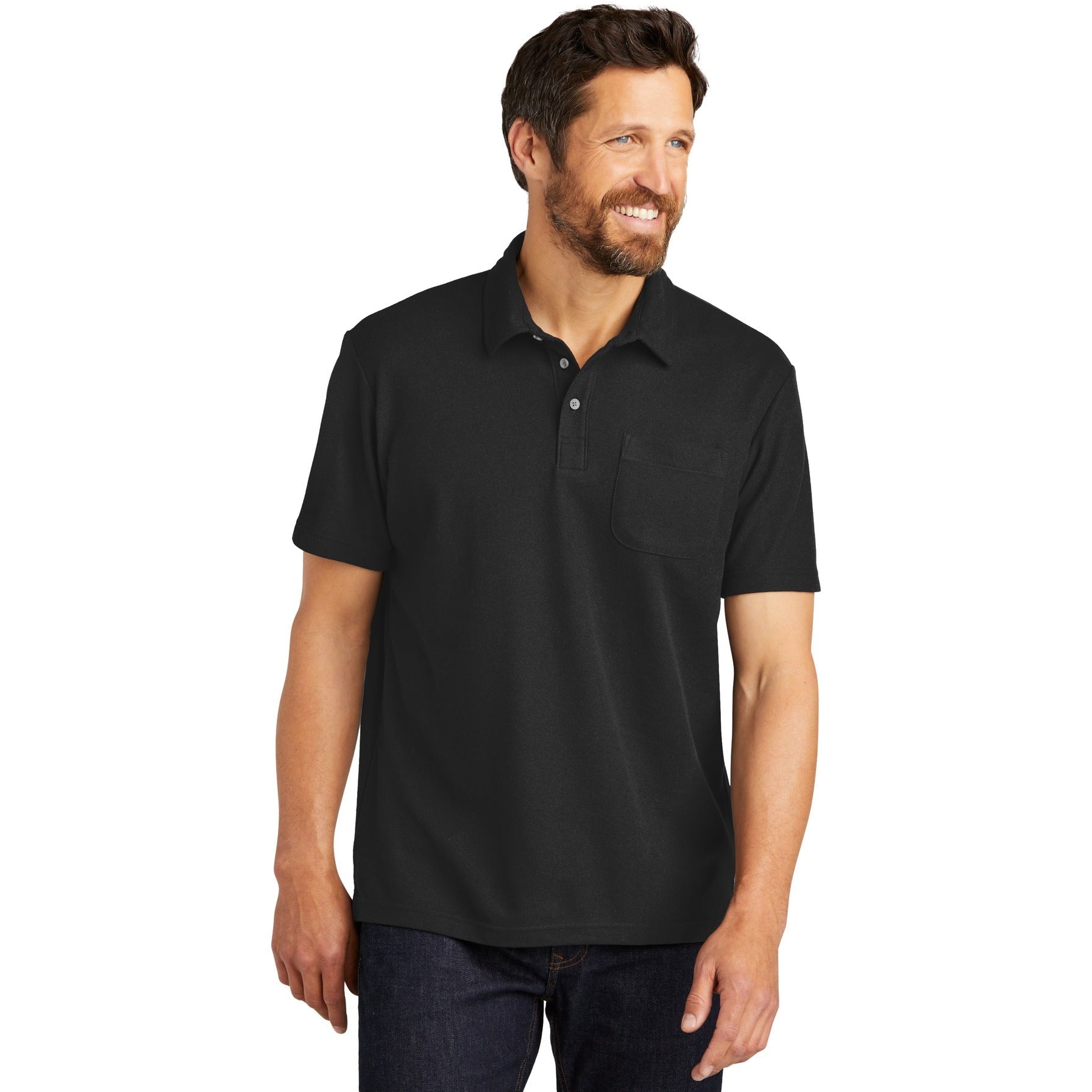 no-logo Port Authority C-Free Cotton Blend Pique Pocket Polo-Apparel-Port Authority-Thread Logic