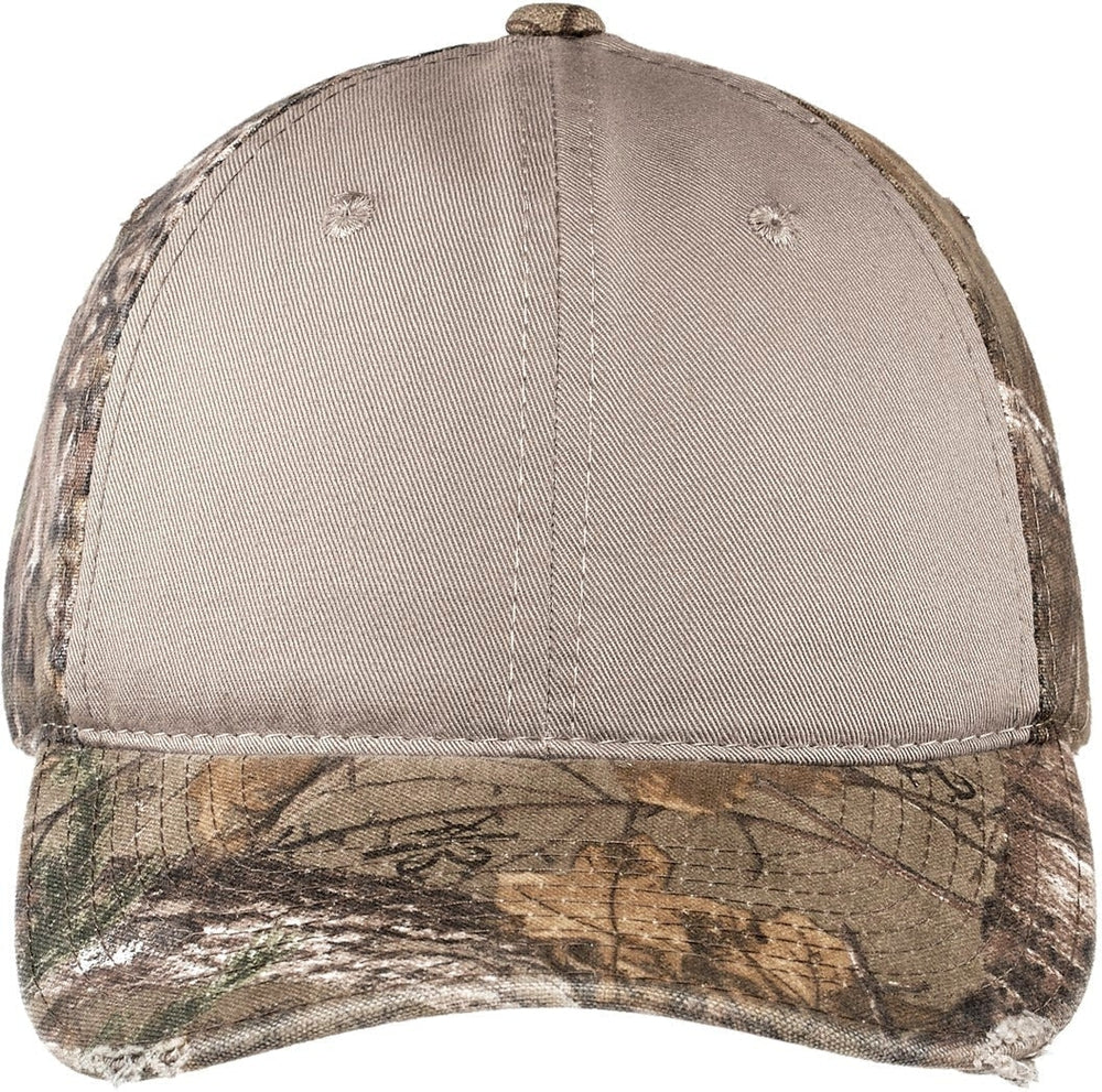 Port Authority Camo Cap with Contrast Front-Regular-Port Authority-Realtree Xtra/Khaki-OSFA-Thread Logic