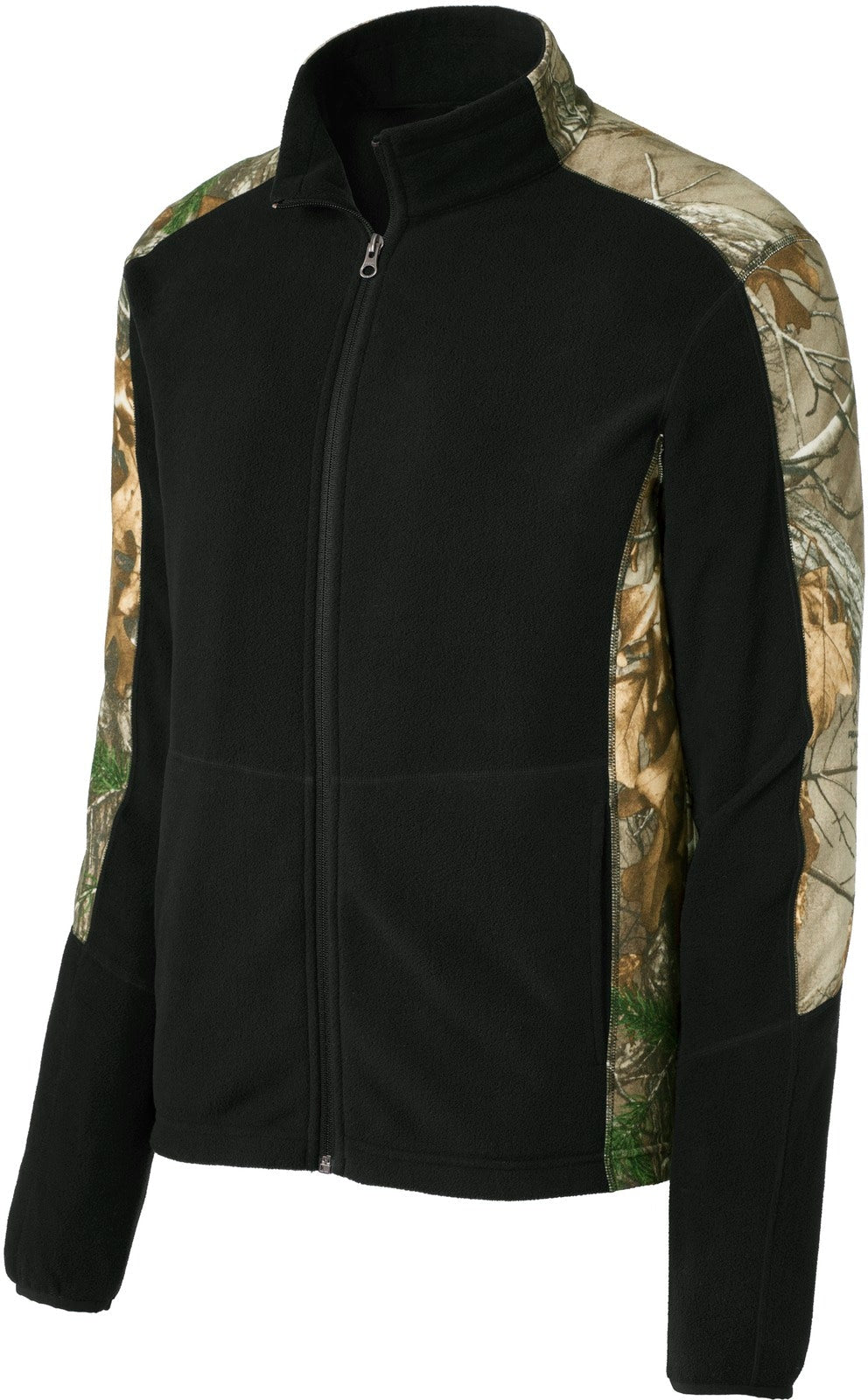 No-Logo CLOSEOUT - Port Authority Camouflage Microfleece Full-Zip Jacket-Active-Port Authority-Black/Realtree Xtra-S-Thread Logic