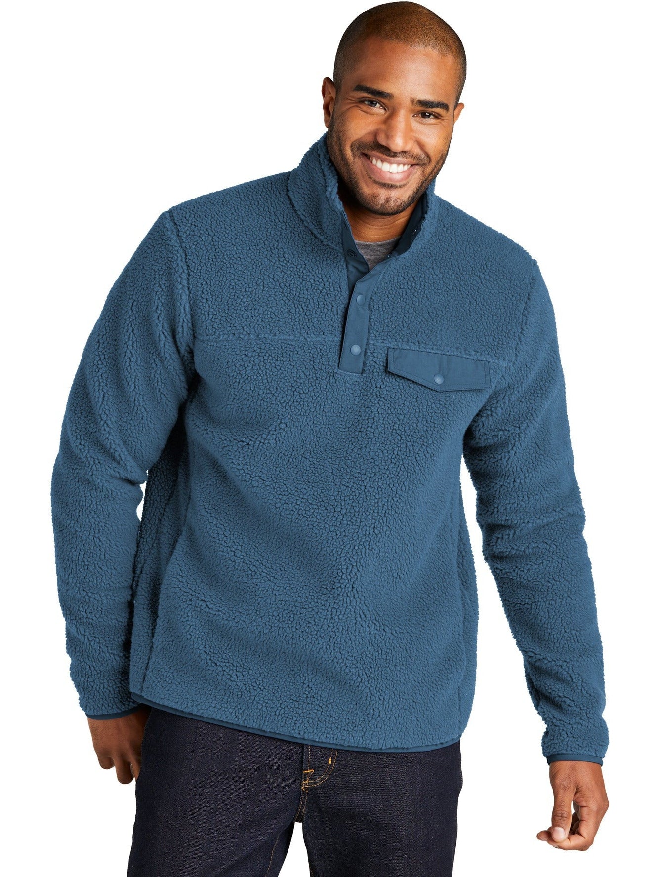 no-logo Port Authority Camp Fleece Snap Pullover-Regular-Port Authority-Thread Logic