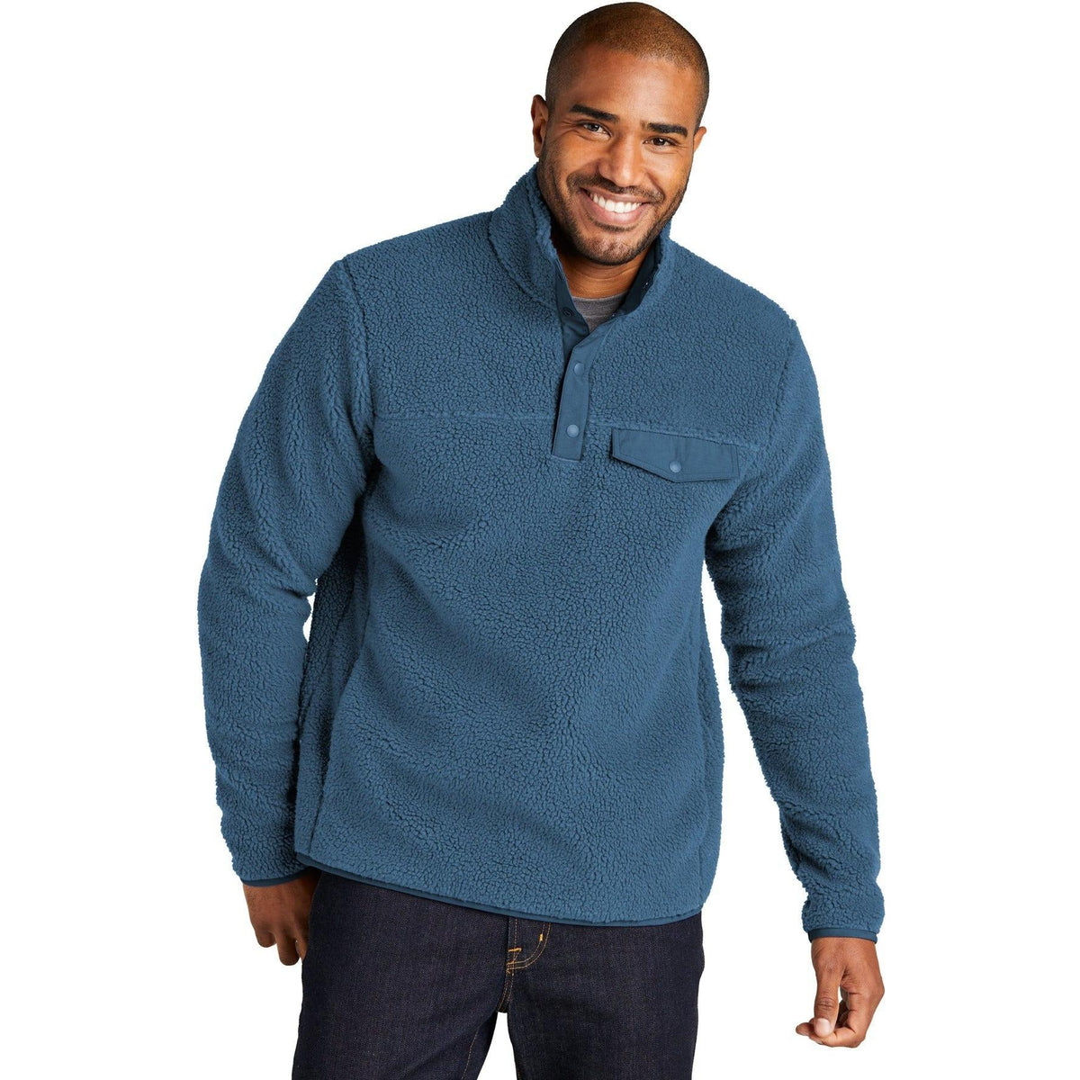 no-logo Port Authority Camp Fleece Snap Pullover-Regular-Port Authority-Thread Logic