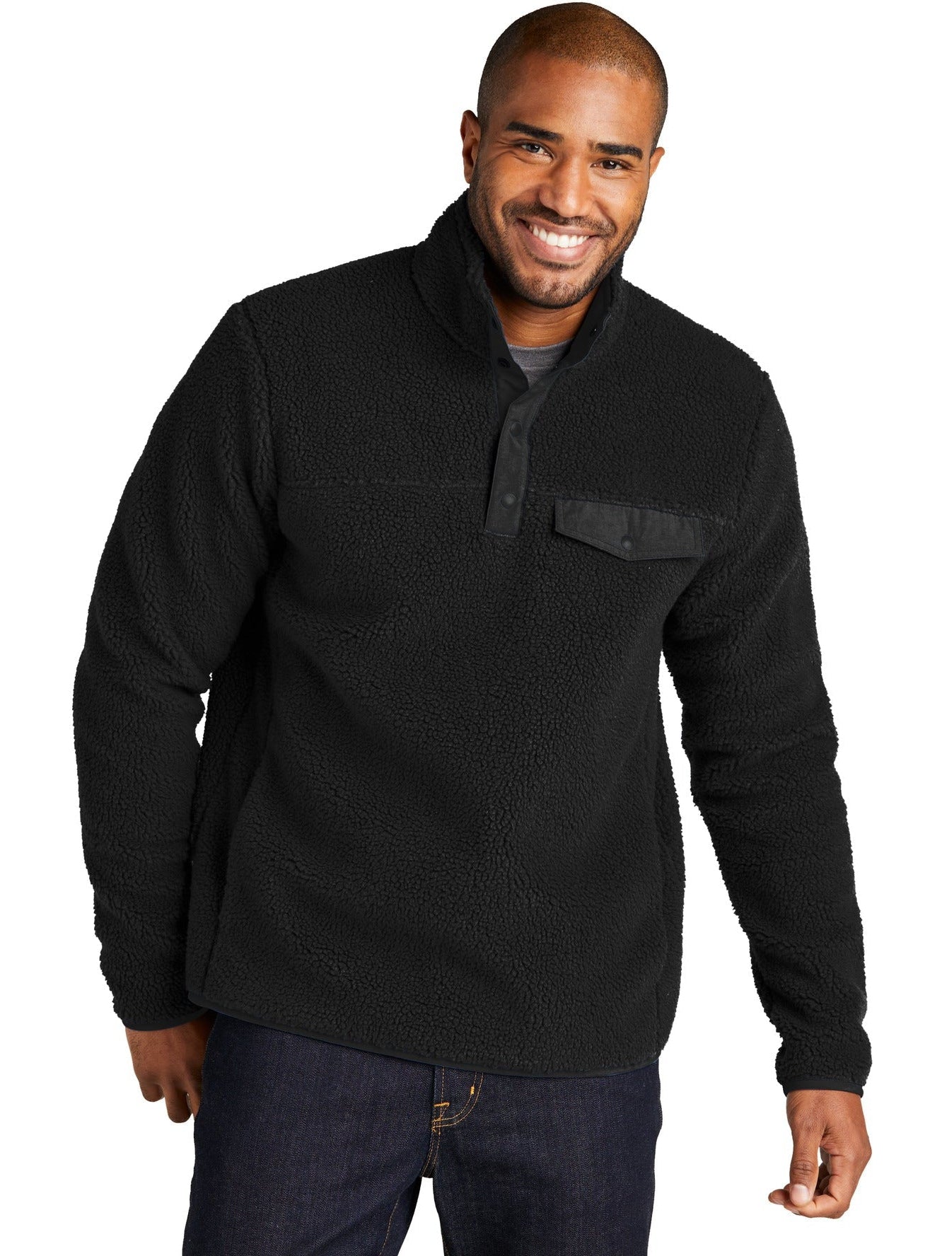 no-logo Port Authority Camp Fleece Snap Pullover-Regular-Port Authority-Thread Logic