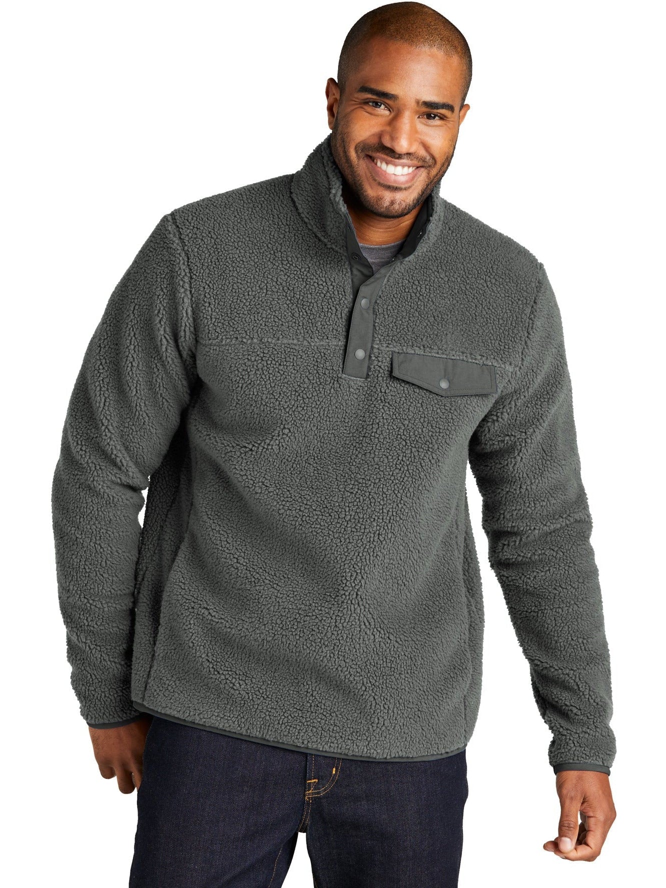 no-logo Port Authority Camp Fleece Snap Pullover-Regular-Port Authority-Thread Logic