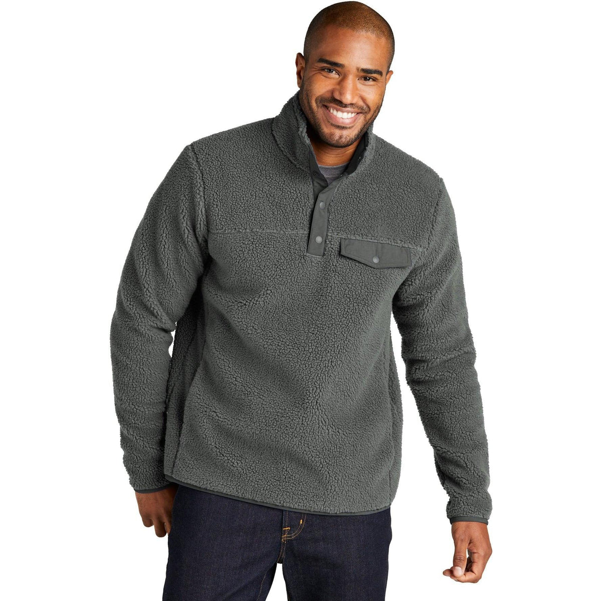 no-logo Port Authority Camp Fleece Snap Pullover-Regular-Port Authority-Thread Logic
