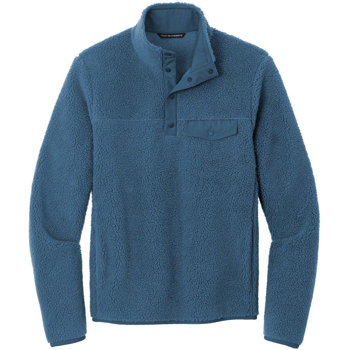 no-logo Port Authority Camp Fleece Snap Pullover