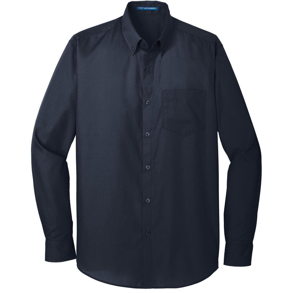 no-logo Port Authority Carefree Poplin Shirt-Dress Shirts-Port Authority-River Blue Navy-S-Thread Logic