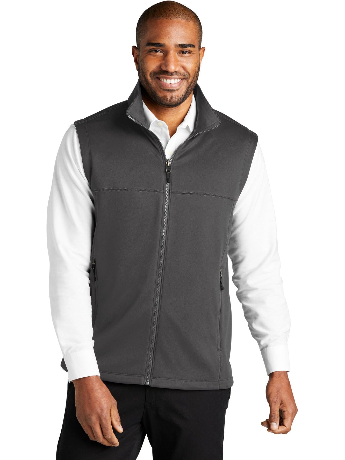 no-logo Port Authority Collective Smooth Fleece Vest-Regular-Port Authority-Thread Logic