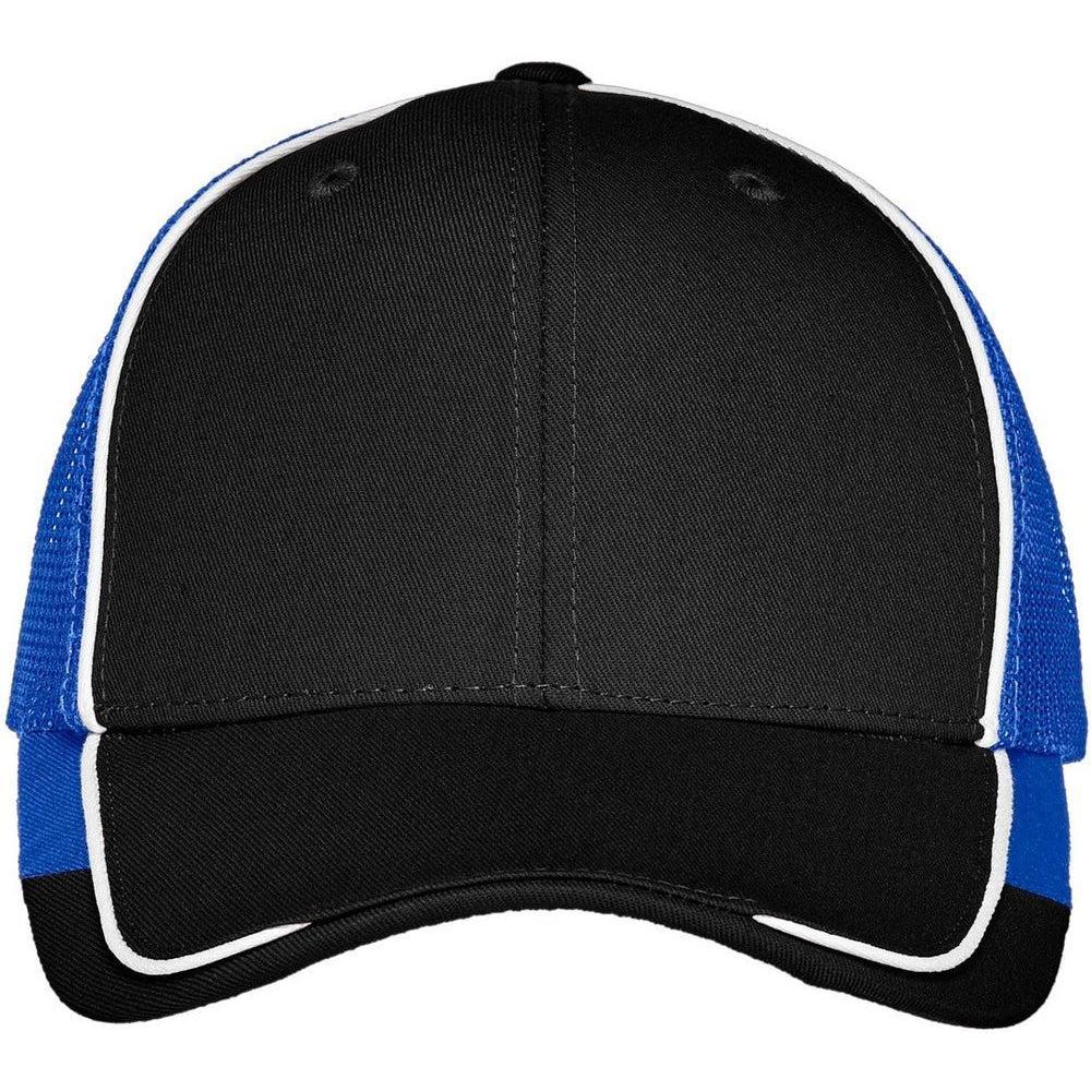 no-logo Port Authority Colorblock Mesh Back Cap-Regular-Port Authority-Black/White/True Royal-OSFA-Thread Logic