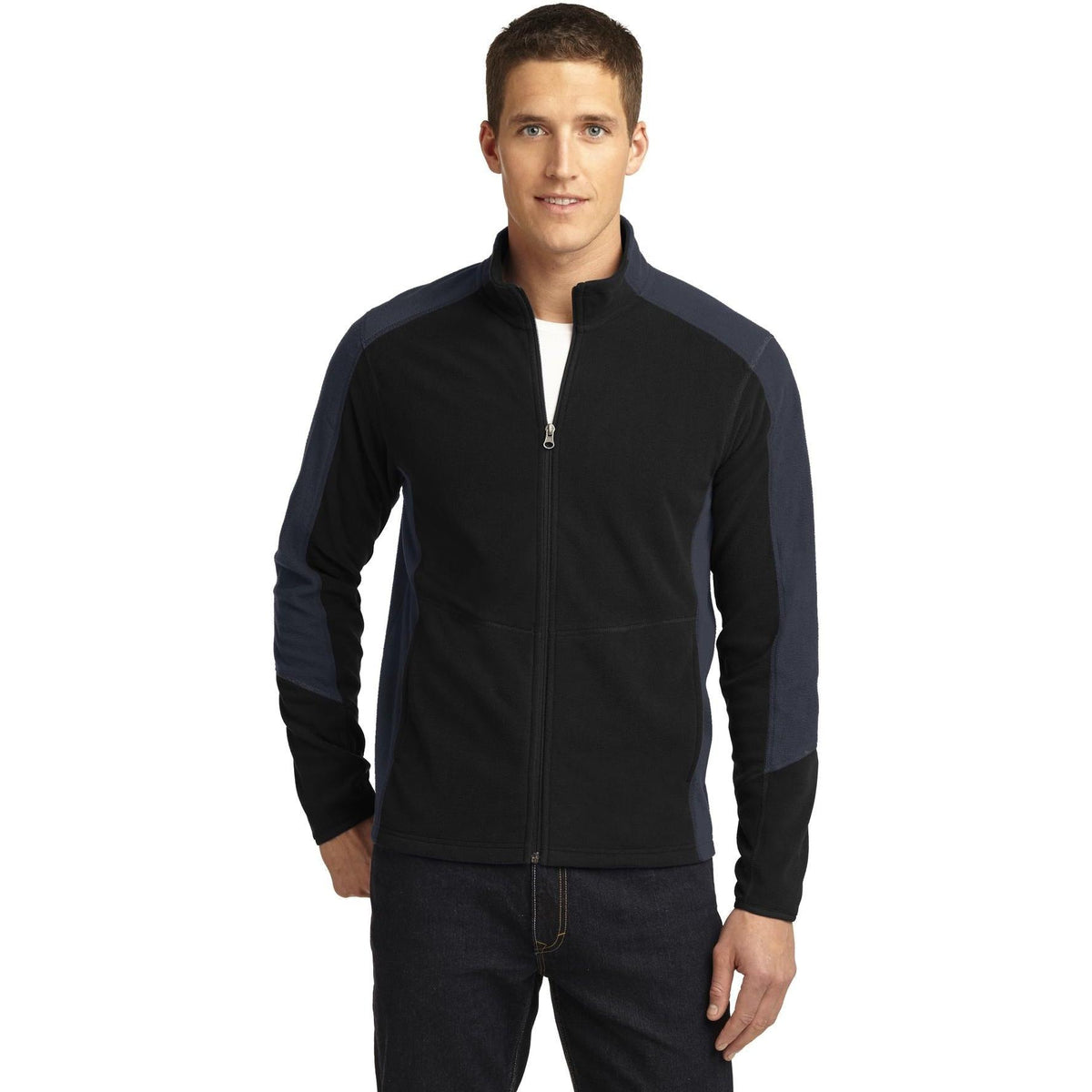 no-logo Port Authority Colorblock Microfleece Jacket-Regular-Port Authority-Thread Logic