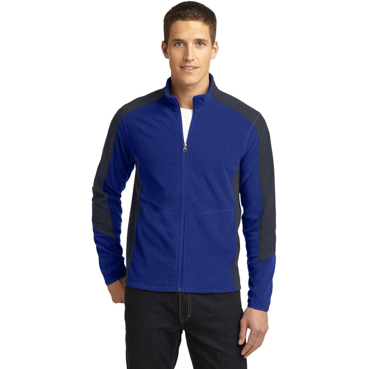 no-logo Port Authority Colorblock Microfleece Jacket-Regular-Port Authority-Thread Logic