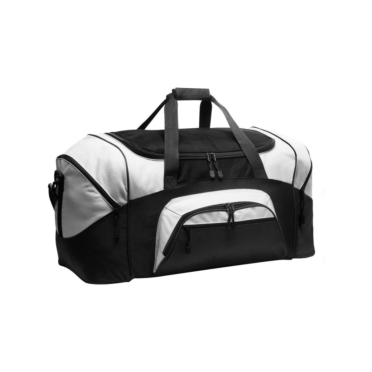 no-logo Port Authority Colorblock Sport Duffel Bag-Bags-Port Authority-Black/Grey-Thread Logic