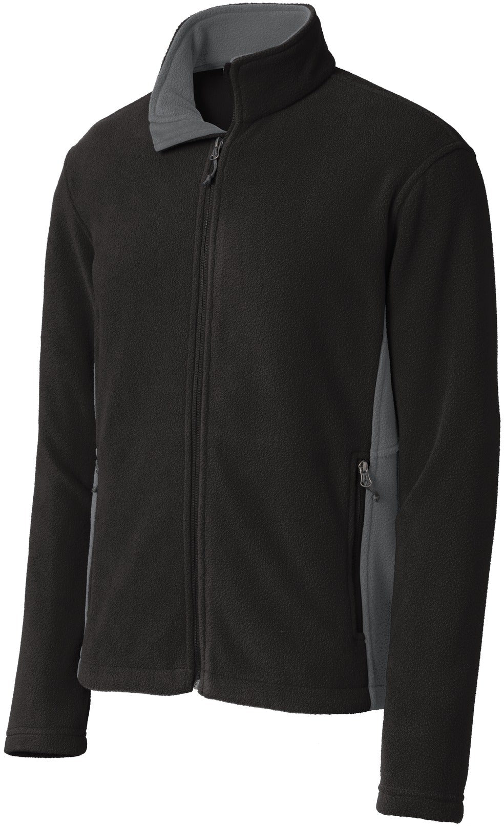 Port Authority Colorblock Value Fleece Jacket-Regular-Port Authority-Black/Battleship Grey-S-Thread Logic