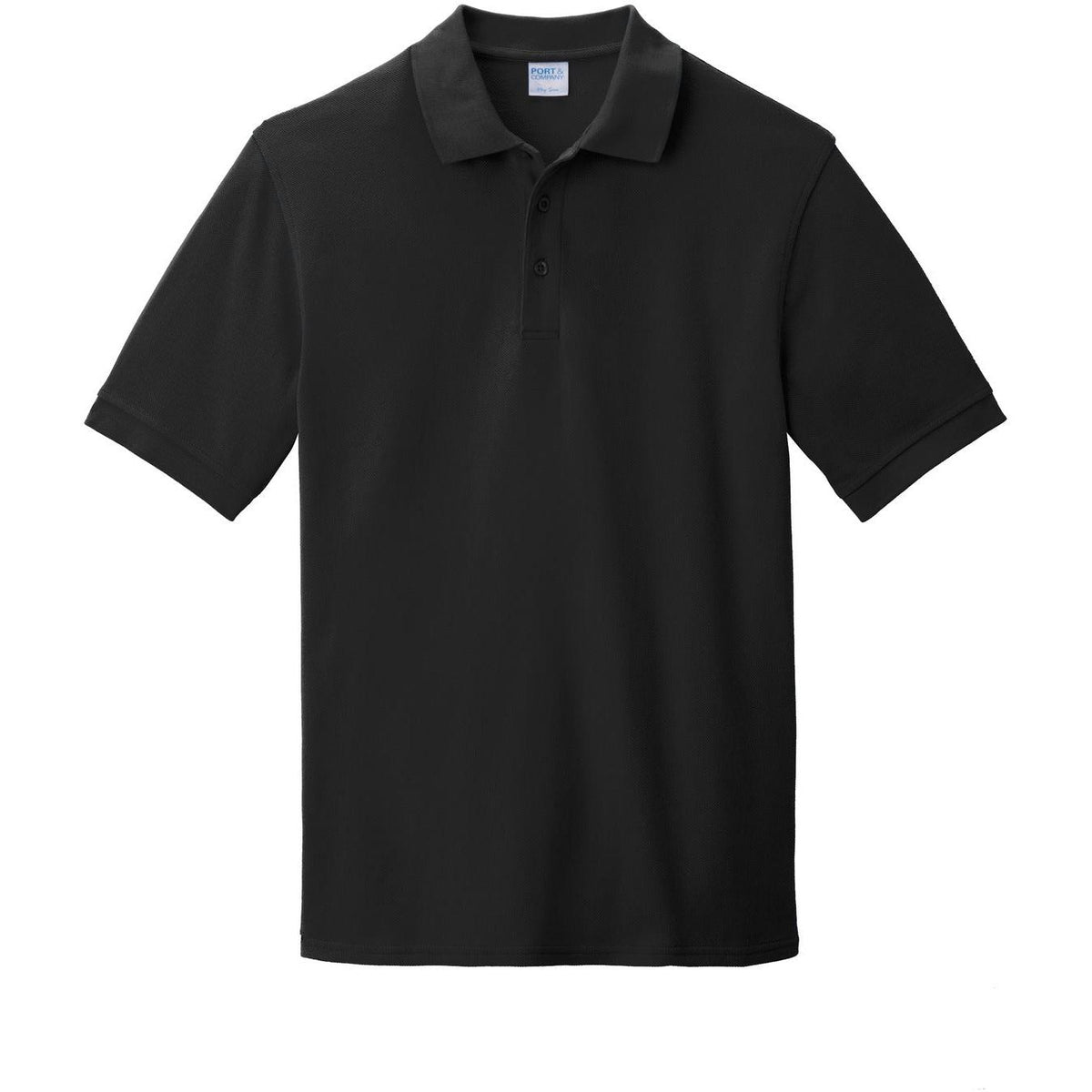 logo-left Port Authority Combed Ring Spun Pique Polo-Regular-Port Authority-Jet Black-S-Thread Logic