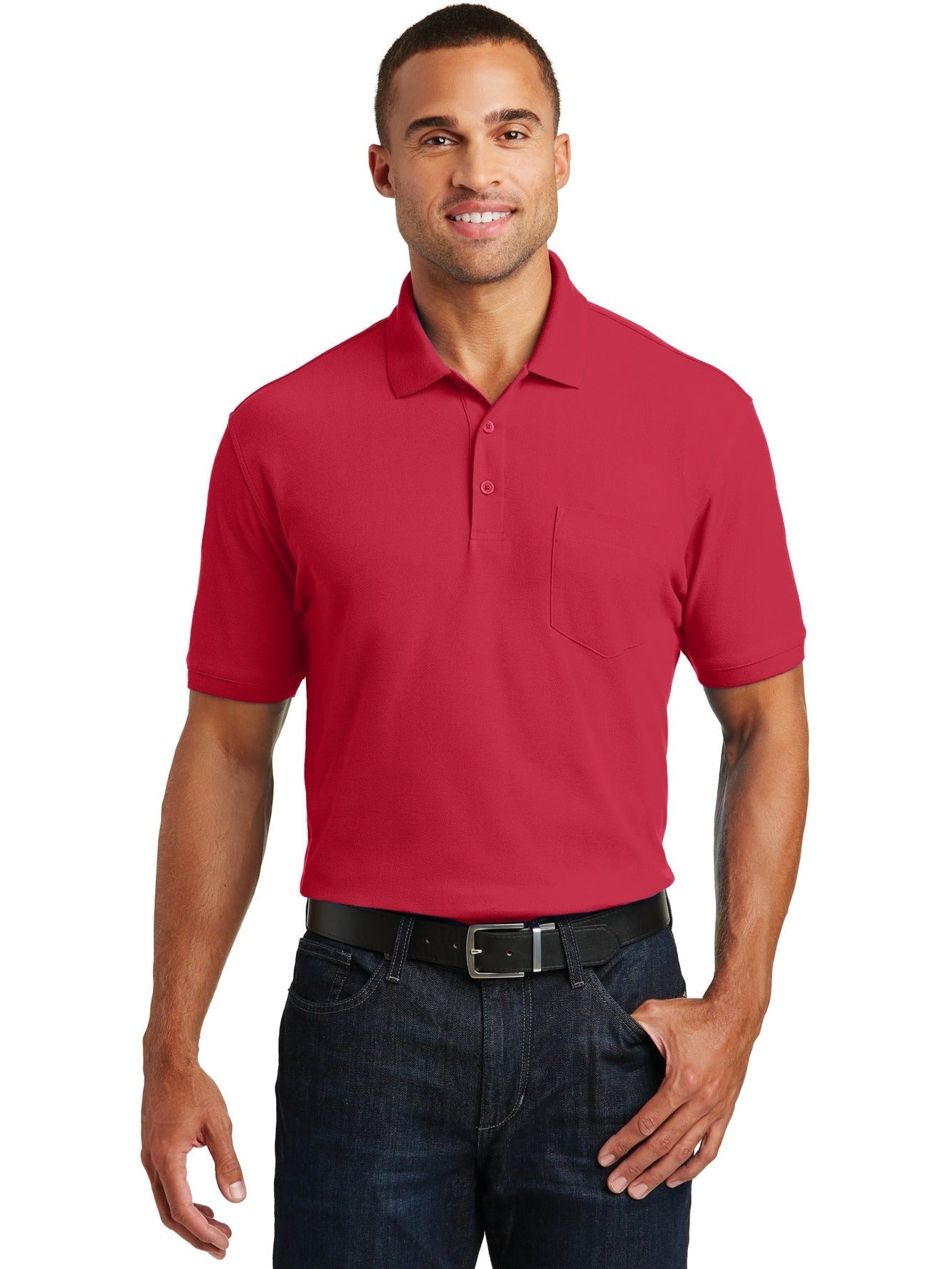 no-logo Port Authority Core Classic Pique Pocket Polo-Regular-Port Authority-Thread Logic