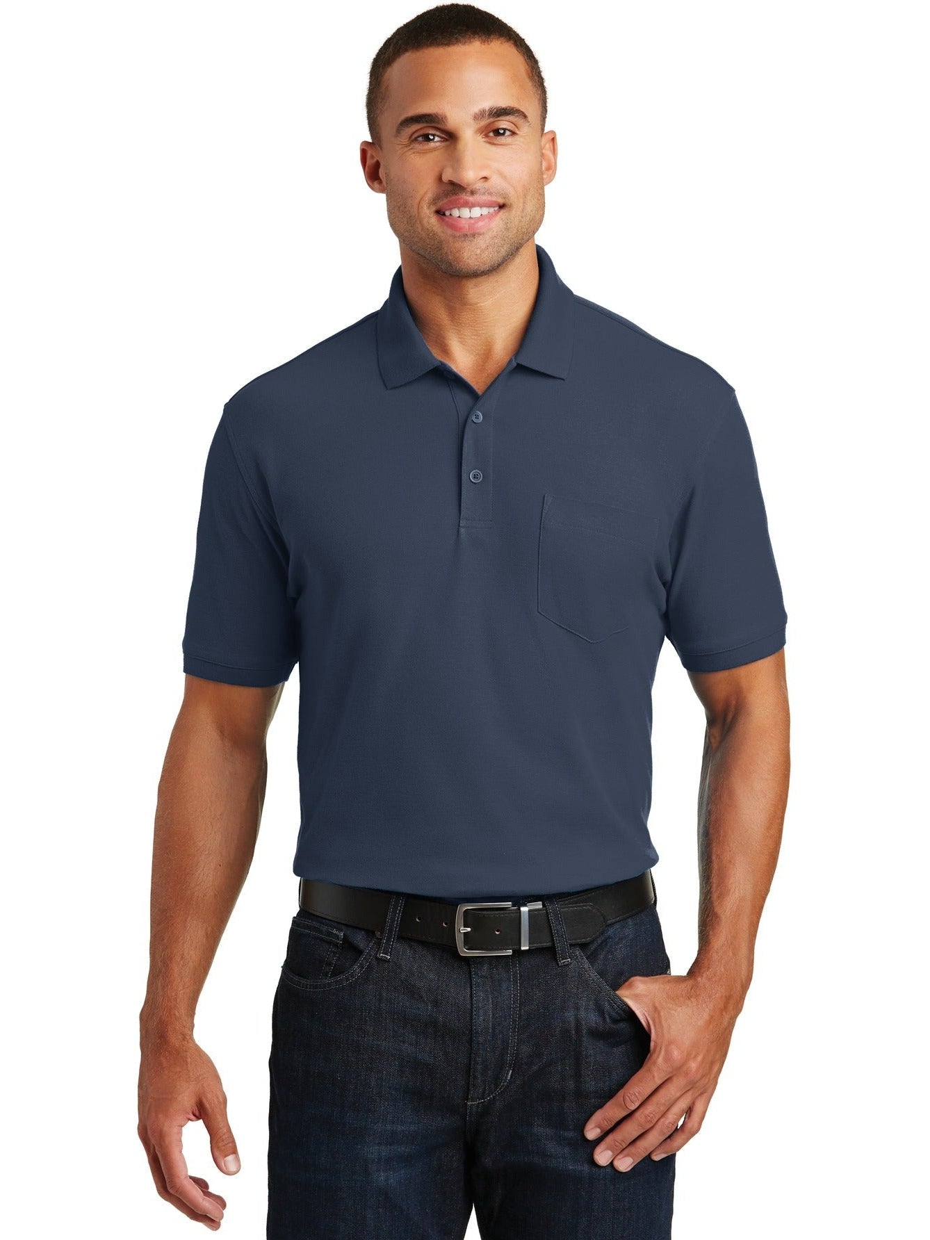 no-logo Port Authority Core Classic Pique Pocket Polo-Regular-Port Authority-Thread Logic