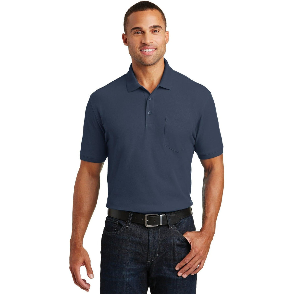no-logo Port Authority Core Classic Pique Pocket Polo-Regular-Port Authority-Thread Logic