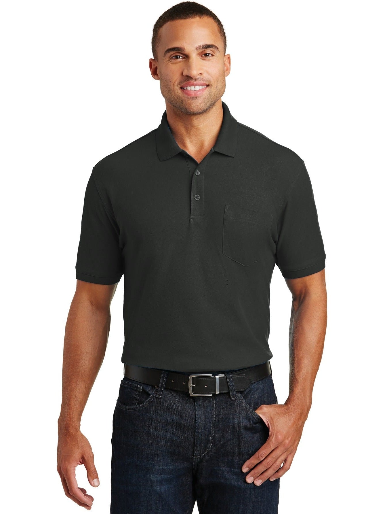 no-logo Port Authority Core Classic Pique Pocket Polo-Regular-Port Authority-Thread Logic