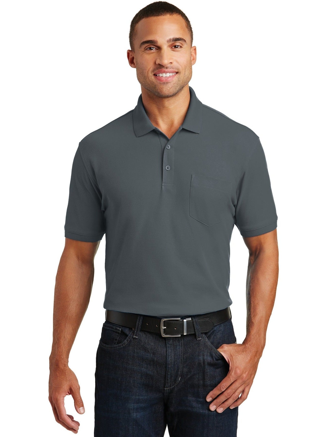 no-logo Port Authority Core Classic Pique Pocket Polo-Regular-Port Authority-Thread Logic