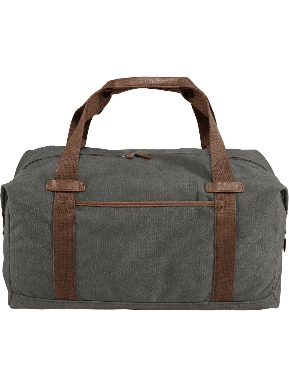 No-Logo CLOSEOUT - Port Authority Cotton Canvas Duffle-Bags-Port Authority-Dark Smoke Grey-Thread Logic