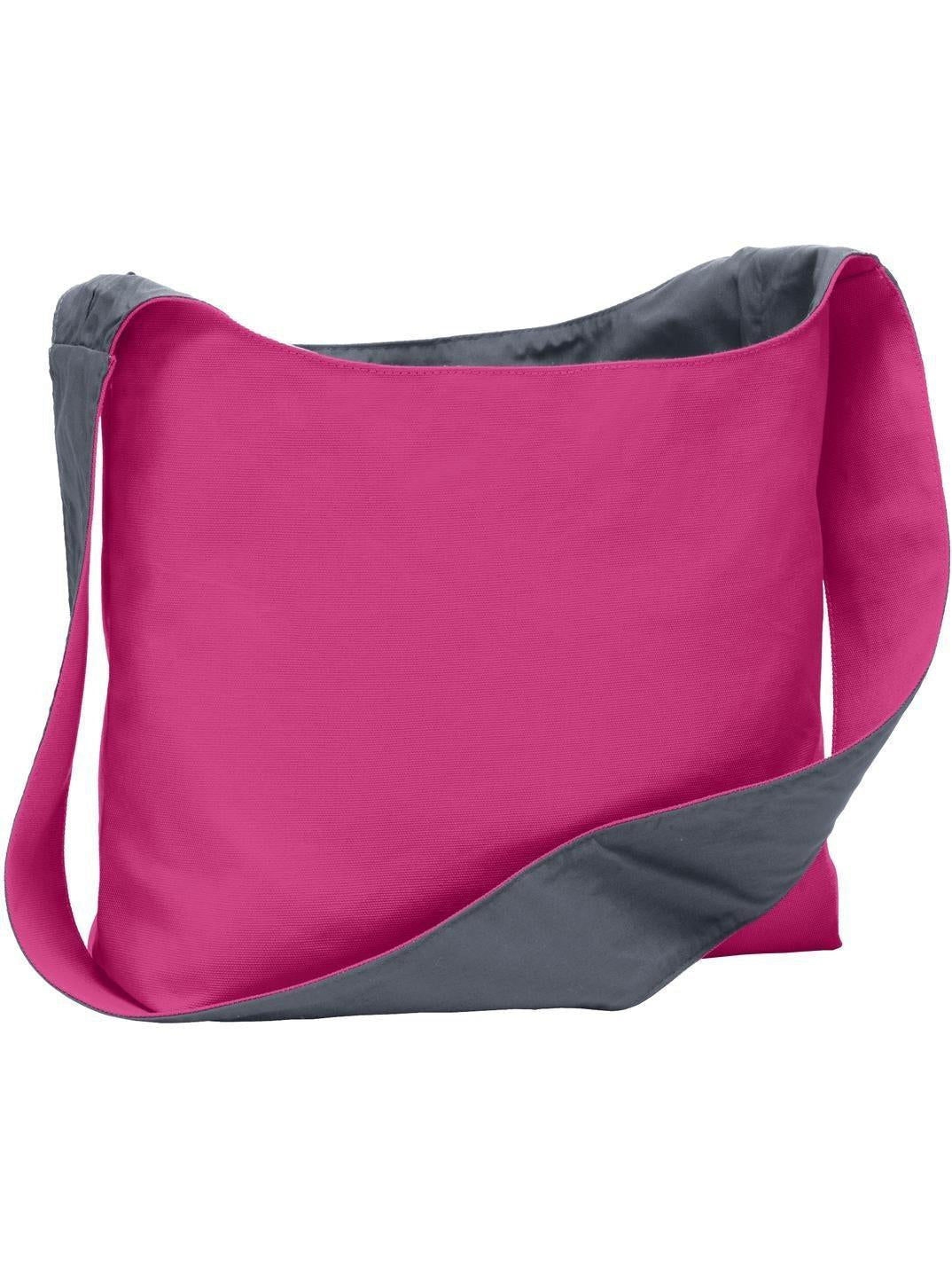 Port Authority Cotton Canvas Sling Bag-Regular-Port Authority-Tropical Pink/Charcoal-Thread Logic