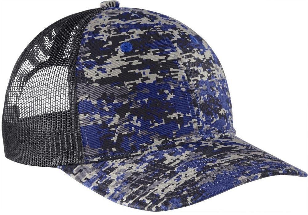 no-logo Port Authority Digi Camo Snapback Trucker Cap-Regular-Port Authority-Patriot Blue Digi/Grey Steel-OSFA-Thread Logic no-logo
