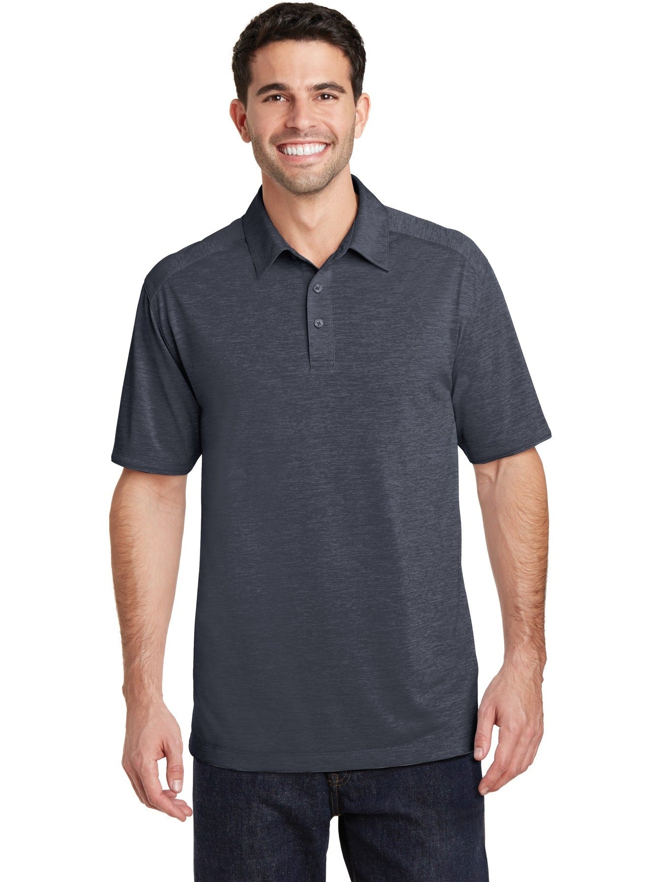 no-logo Port Authority Digi Heather Performance Polo-Regular-Port Authority-Thread Logic
