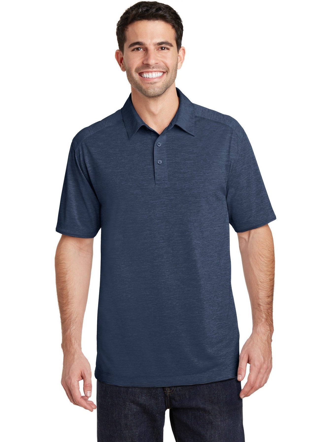 no-logo Port Authority Digi Heather Performance Polo-Regular-Port Authority-Thread Logic