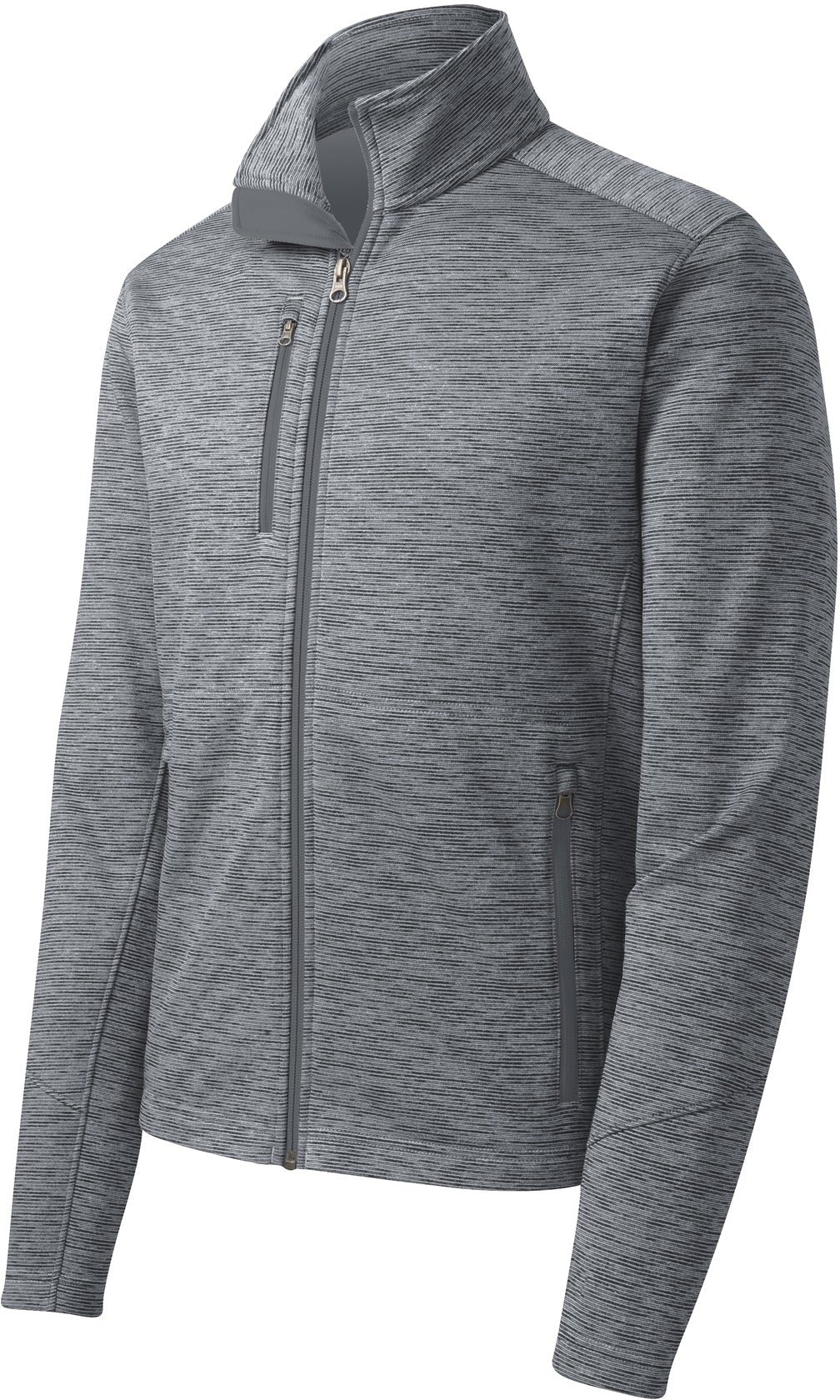 Port Authority Digi Stripe Fleece Jacket-Regular-Port Authority-Grey-S-Thread Logic