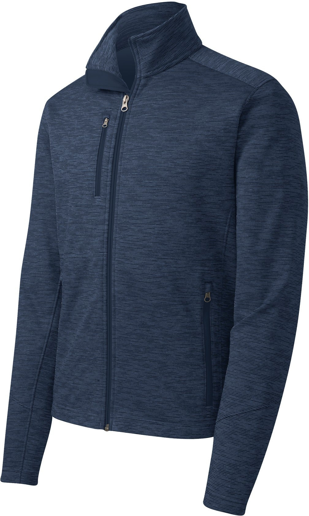Port Authority Digi Stripe Fleece Jacket-Regular-Port Authority-Navy-S-Thread Logic