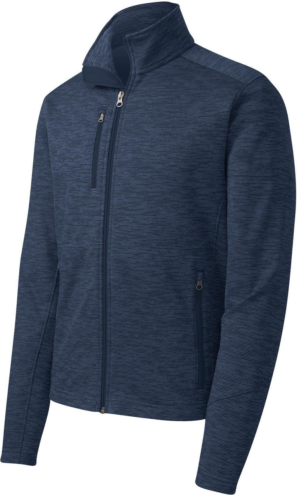 Port Authority Digi Stripe Fleece Jacket-Regular-Port Authority-Navy-S-Thread Logic
