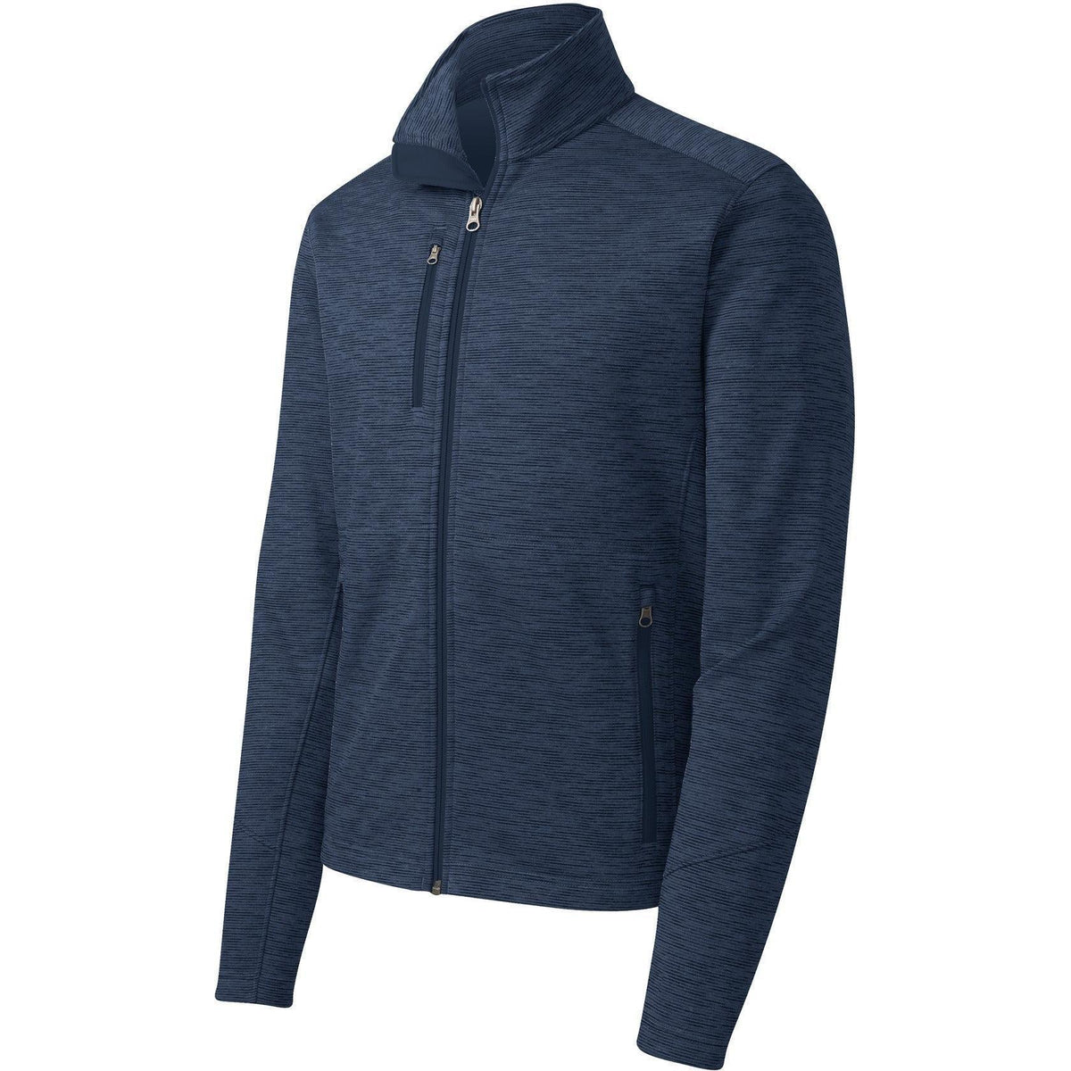 no-logo Port Authority Digi Stripe Fleece Jacket-Regular-Port Authority-Navy-S-Thread Logic