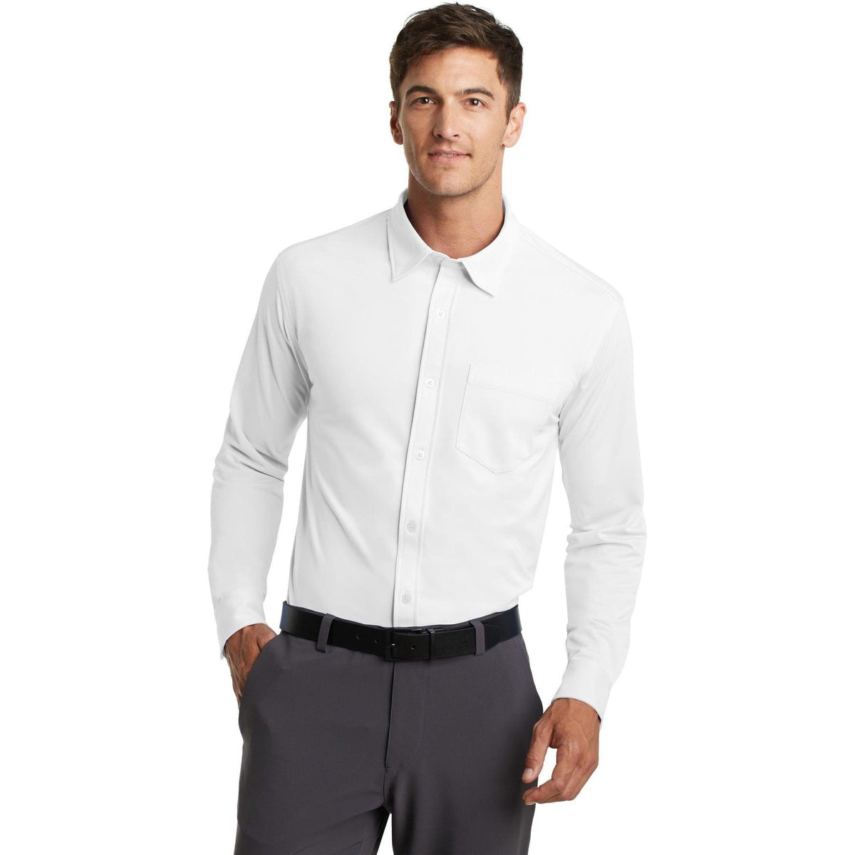 no-logo Port Authority Dimension Knit Dress Shirt-Regular-Port Authority-Thread Logic