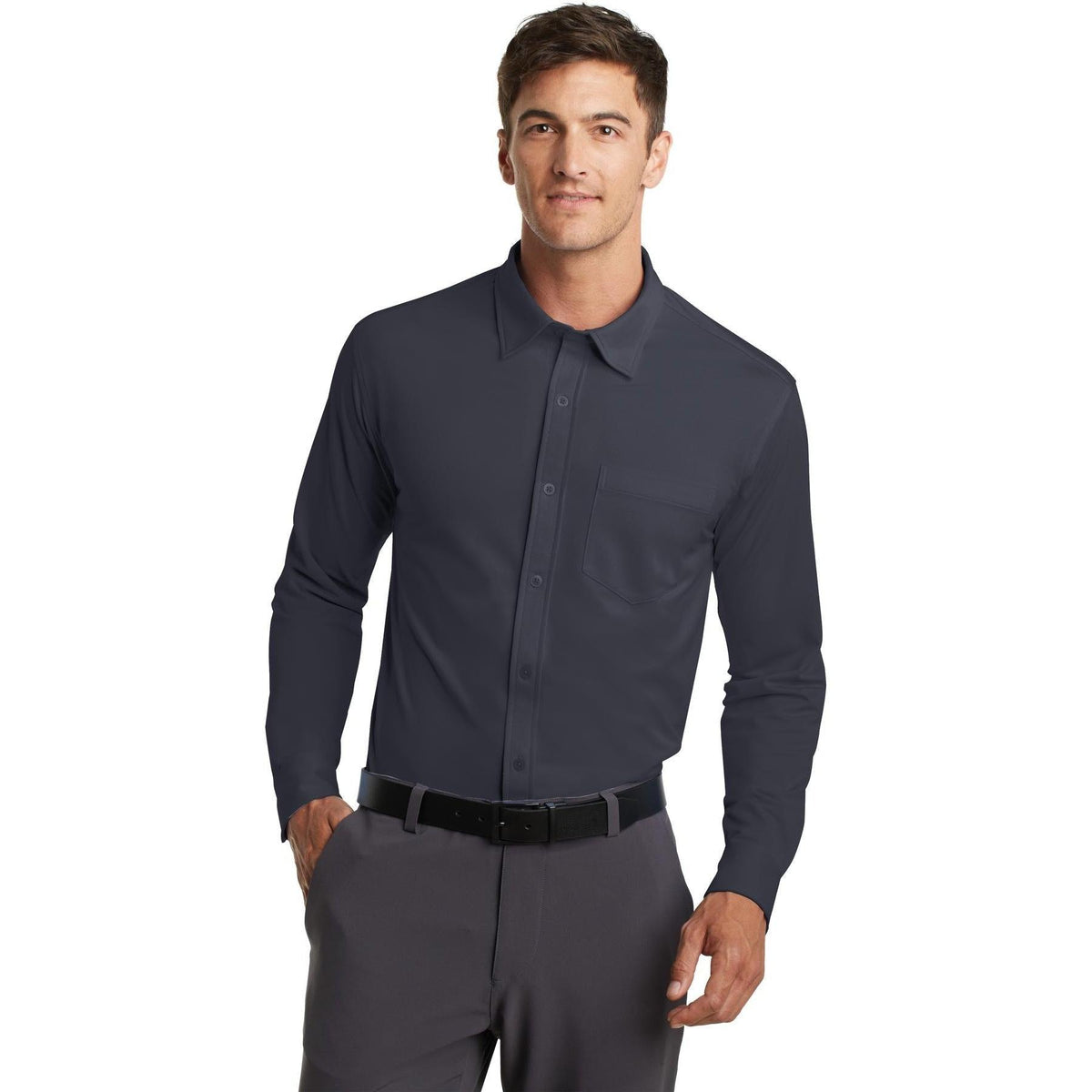 no-logo Port Authority Dimension Knit Dress Shirt-Regular-Port Authority-Thread Logic