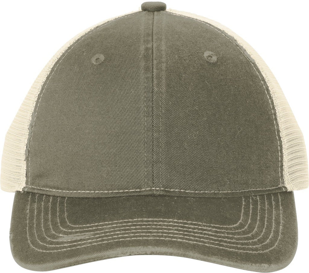 Port Authority Distressed Mesh Back Cap-New-Port Authority-Light Olive/Stone-OSFA-Thread Logic