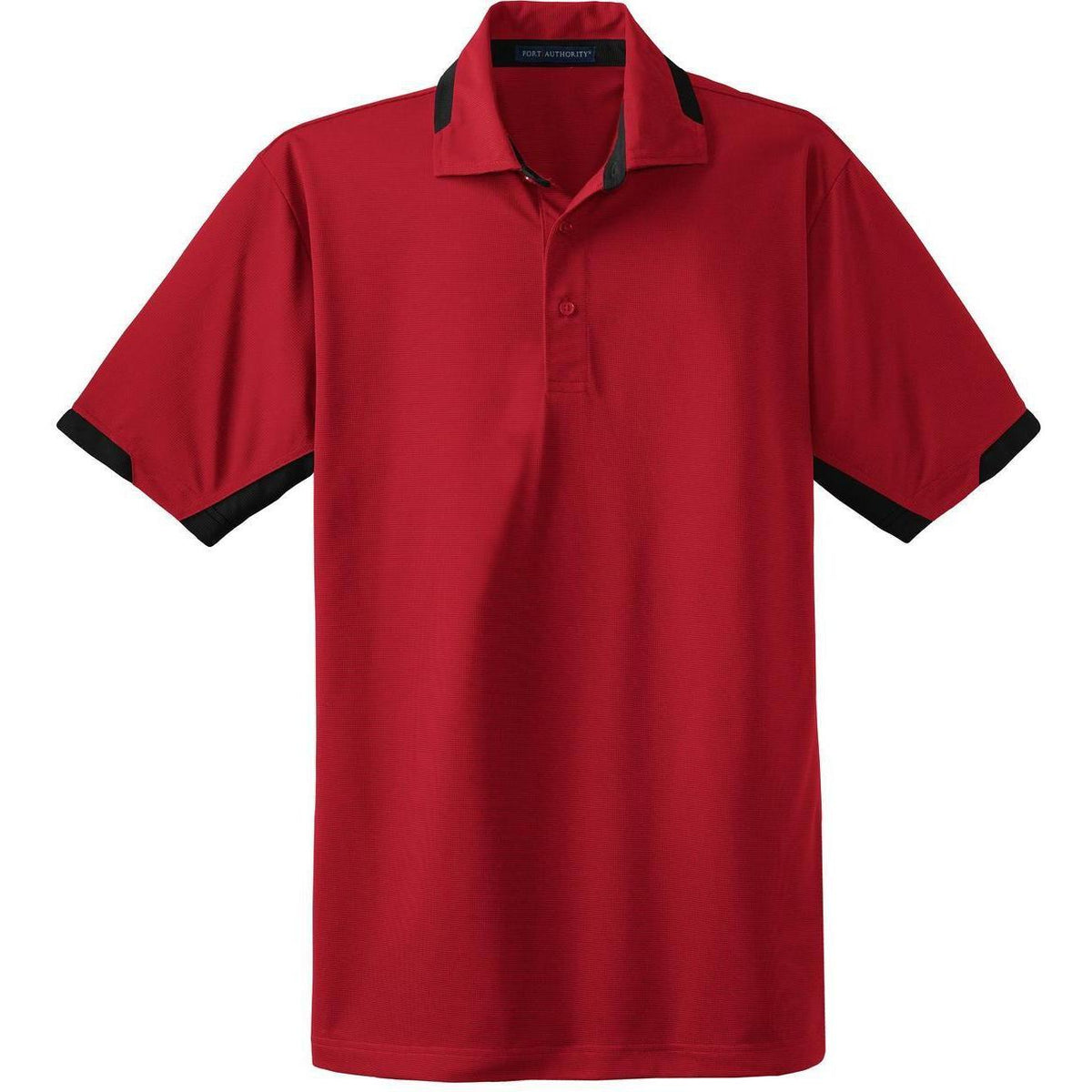 no-logo Port Authority Dry Zone Colorblock Ottoman Polo-Regular-Port Authority-Engine Red/Black-S-Thread Logic