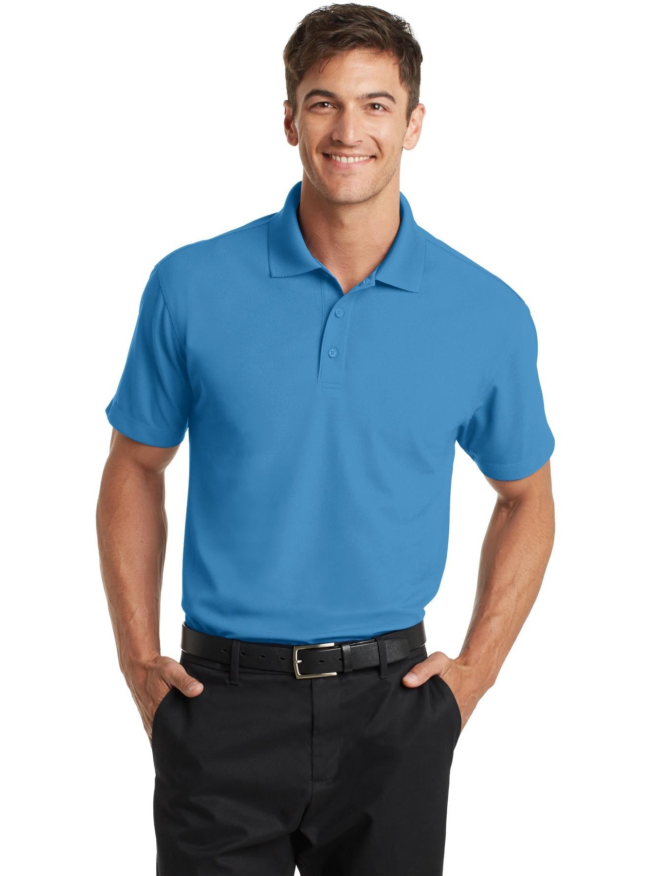 no-logo Port Authority Dry Zone Grid Polo-Regular-Port Authority-Thread Logic