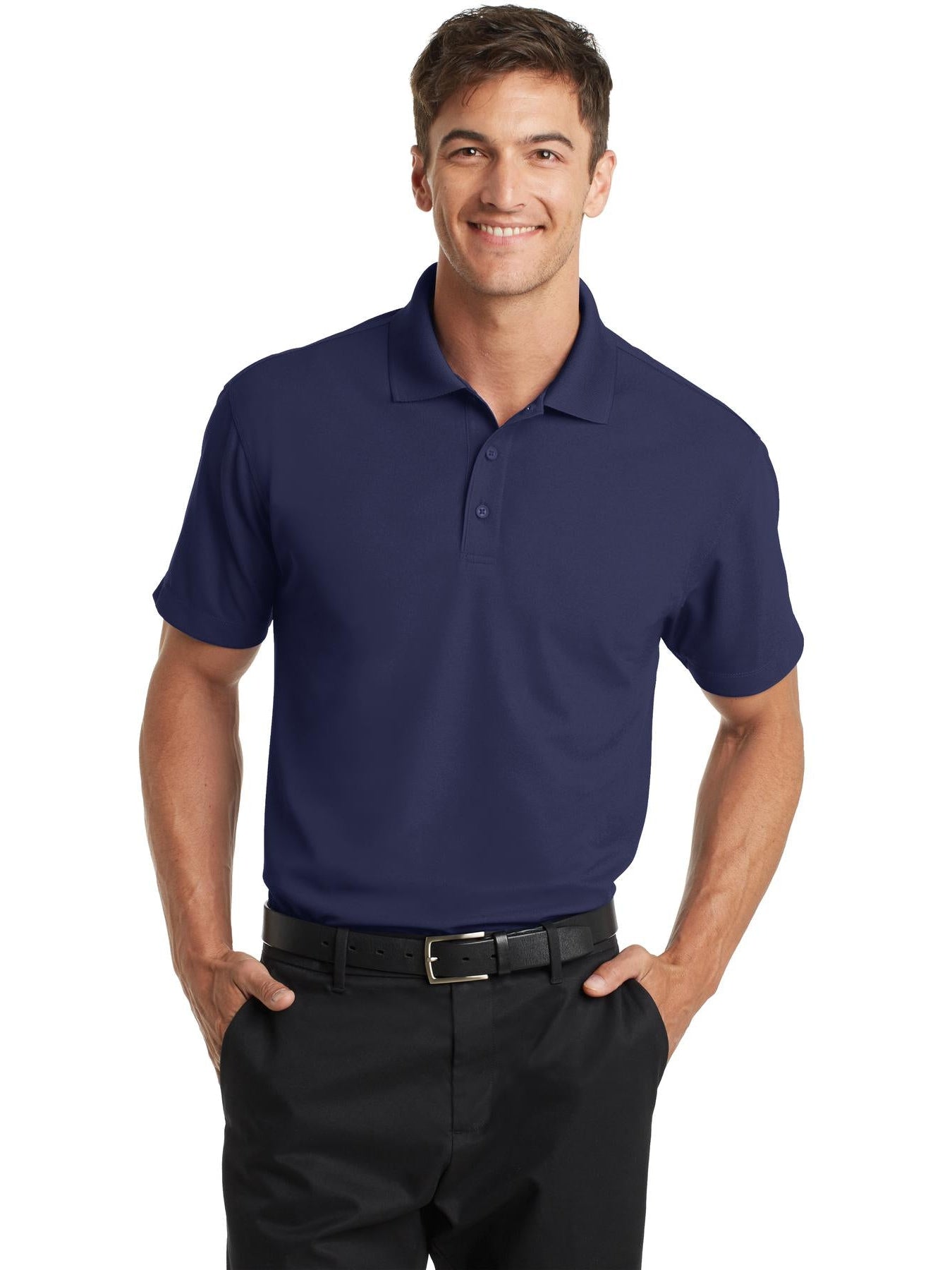 no-logo Port Authority Dry Zone Grid Polo-Regular-Port Authority-Thread Logic