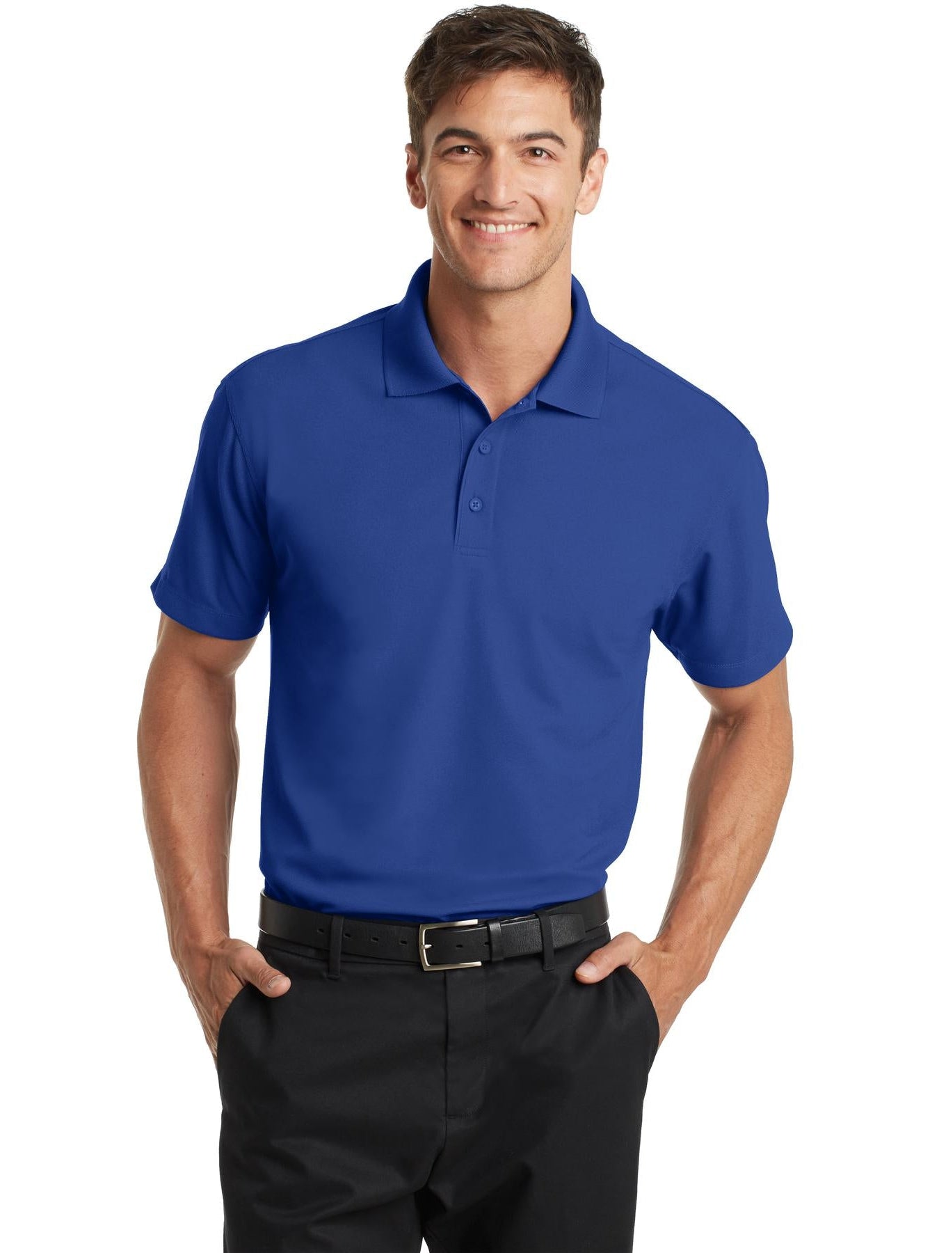 no-logo Port Authority Dry Zone Grid Polo-Regular-Port Authority-Thread Logic
