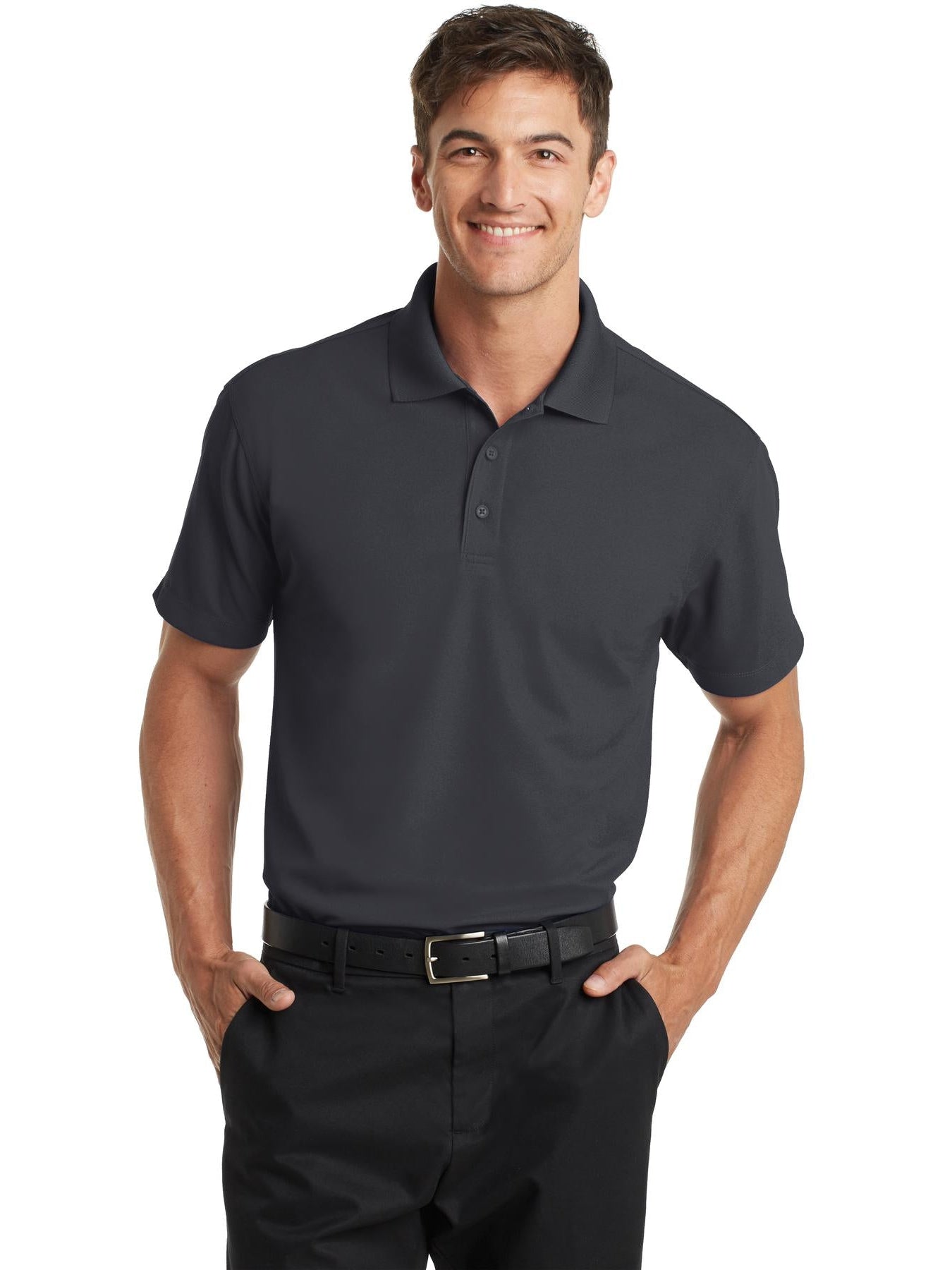 no-logo Port Authority Dry Zone Grid Polo-Regular-Port Authority-Thread Logic