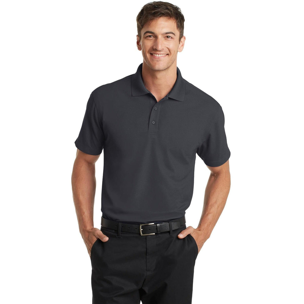 no-logo Port Authority Dry Zone Grid Polo-Regular-Port Authority-Thread Logic