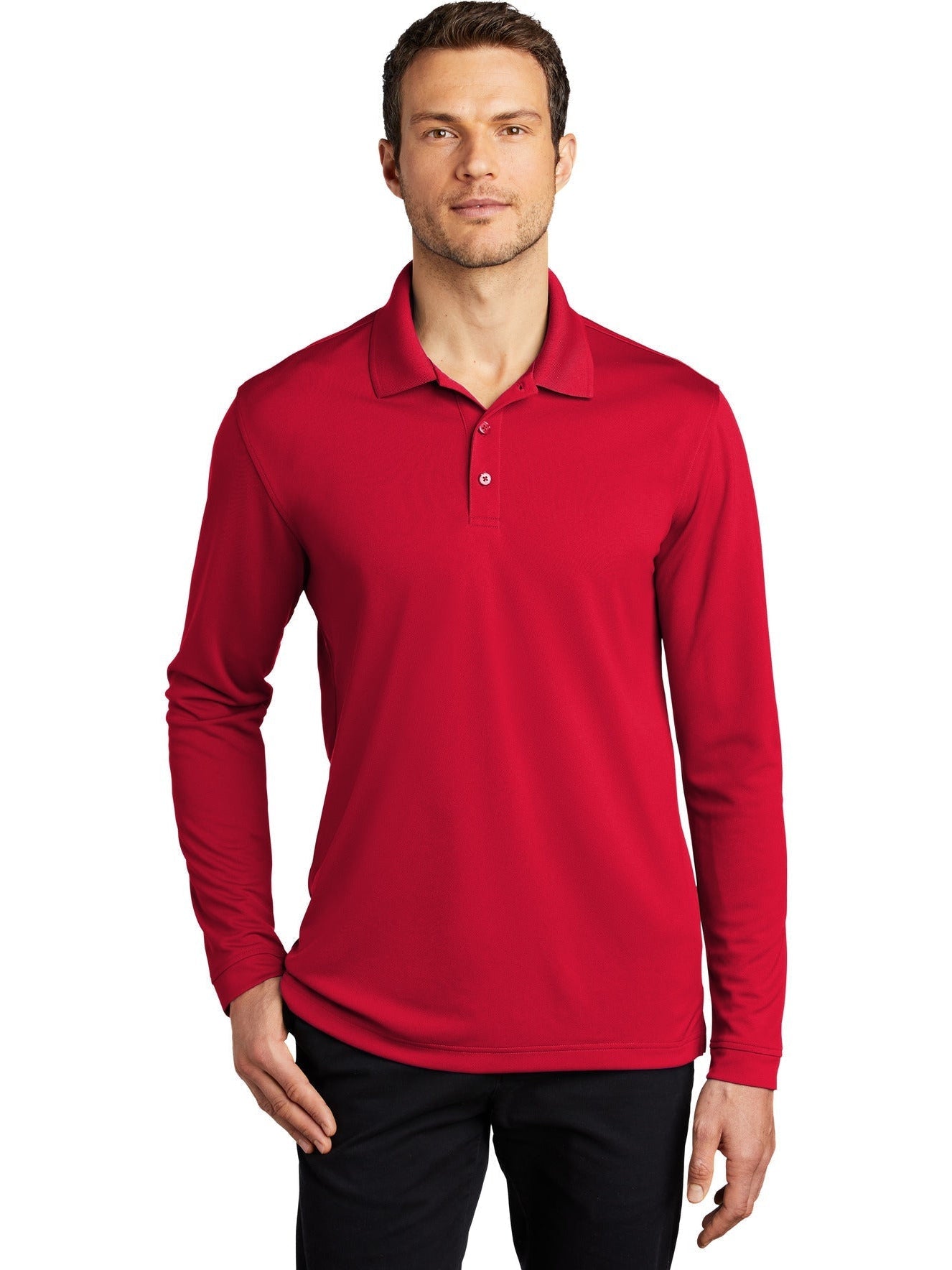 no-logo Port Authority Dry Zone UV Micro-Mesh Long Sleeve Polo-Regular-Port Authority-Thread Logic