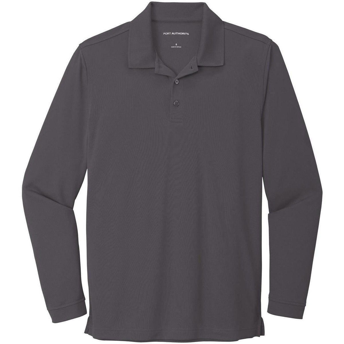 no-logo Port Authority Dry Zone UV Micro-Mesh Long Sleeve Polo