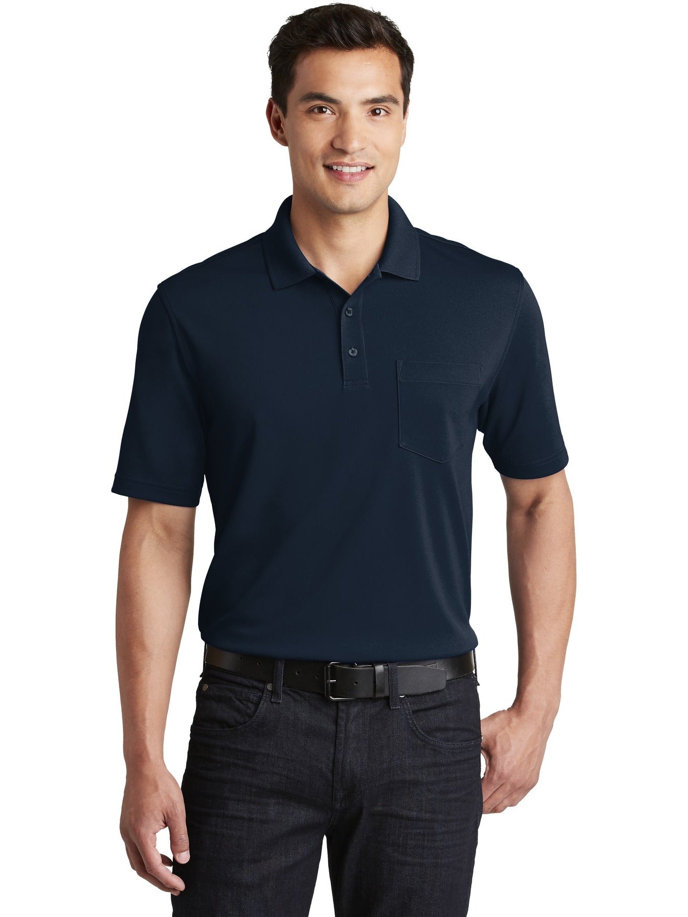 no-logo Port Authority Dry Zone UV Micro-Mesh Pocket Polo-Regular-Port Authority-Thread Logic