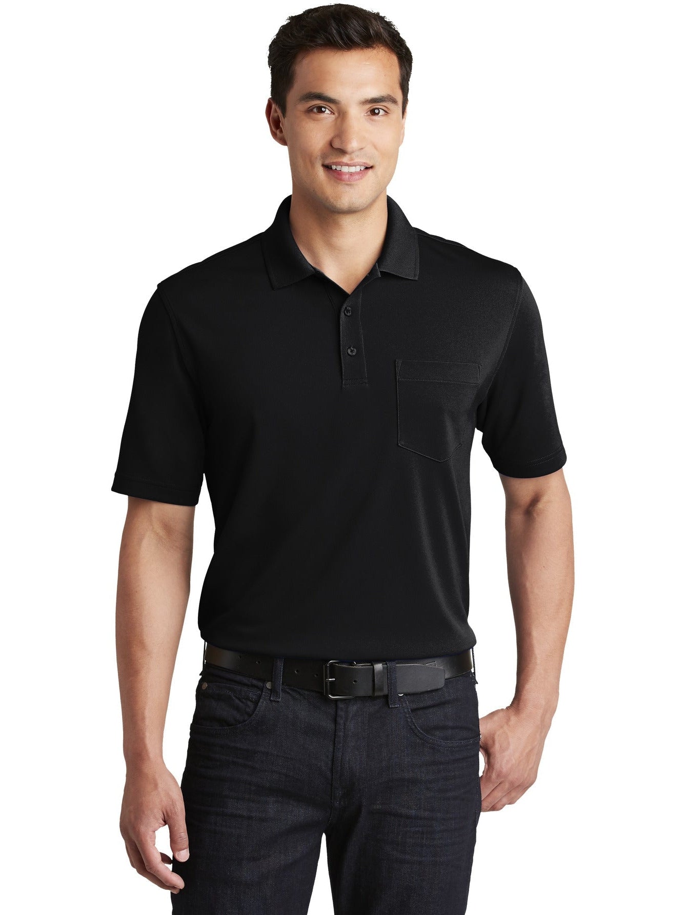 no-logo Port Authority Dry Zone UV Micro-Mesh Pocket Polo-Regular-Port Authority-Thread Logic