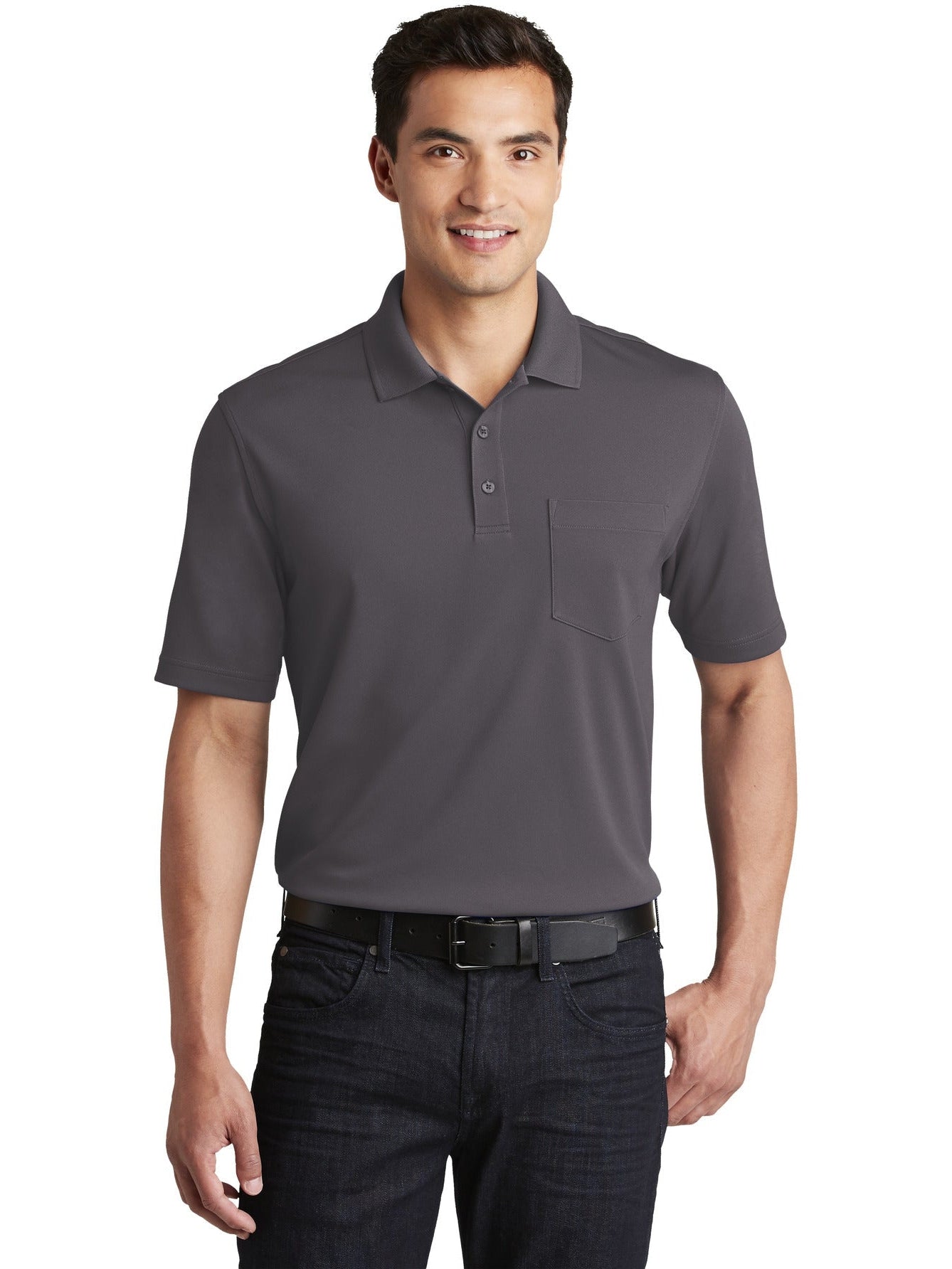 no-logo Port Authority Dry Zone UV Micro-Mesh Pocket Polo-Regular-Port Authority-Thread Logic