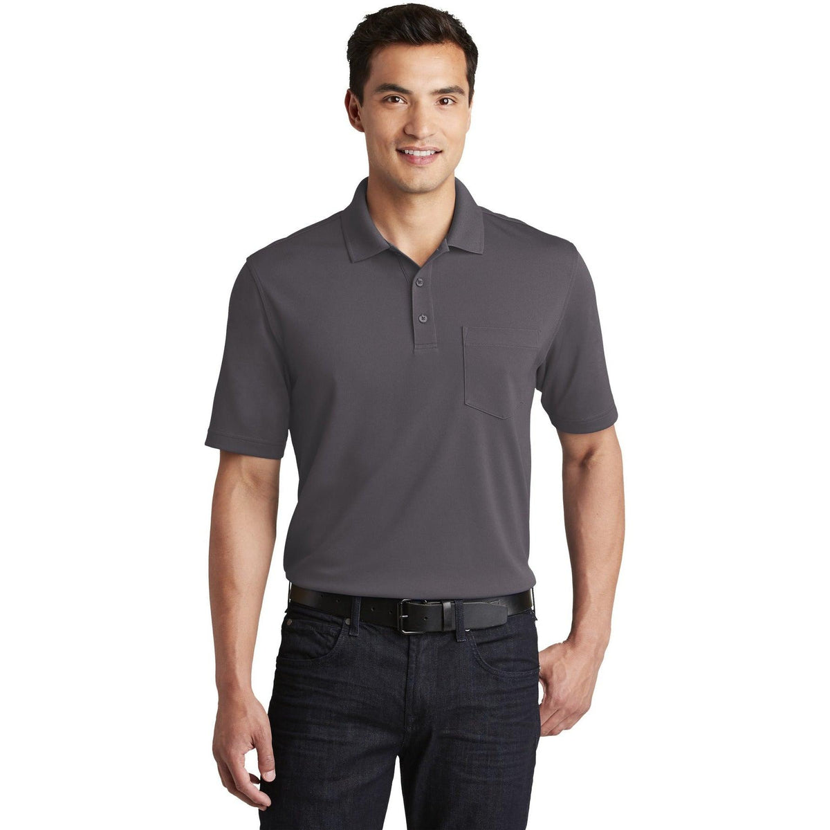 no-logo Port Authority Dry Zone UV Micro-Mesh Pocket Polo-Regular-Port Authority-Thread Logic
